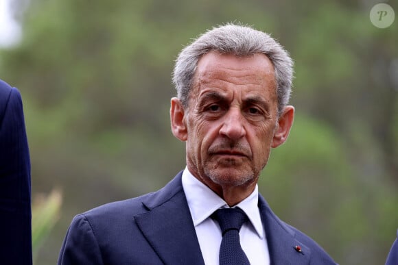 Nicolas Sarkozy - Le chef de l'Etat, le Président Emmanuel Macron a présidé les cérémonies du 80ème anniversaire du débarquement de Provence à la nécropole nationale de Boulouris © Dominique Jacovides / Bestimage