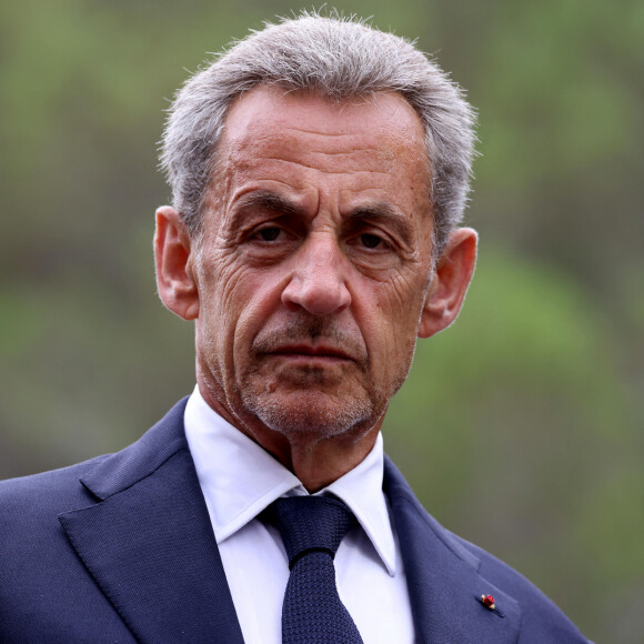 Nicolas Sarkozy - Le chef de l'Etat, le Président Emmanuel Macron a présidé les cérémonies du 80ème anniversaire du débarquement de Provence à la nécropole nationale de Boulouris © Dominique Jacovides / Bestimage