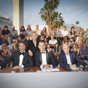 Exclusif - Bertrand Chameroy, Mohamed Bouhafsi, Pierre Lescure, Anne-Elisabeth Lemoine - Emission "C à vous" lors du 76ème Festival International du Film de Cannes. ©