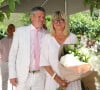 Exclusif - Prix spécial - No Web - Mariage civil de Christine Bravo et Stéphane Bachot devant la mairie de Occhiatana en Corse le 11 Juin © Dominique Jacovides / Bestimage