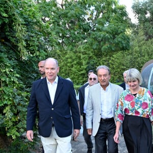 Exclusif - Le prince Albert II de Monaco a visité l'exposition Art-Bre dans le parc des Oliviers à Roquebrune Cap Martin, le 5 septembre 2024.© Bruno Bebert/Bestimage 