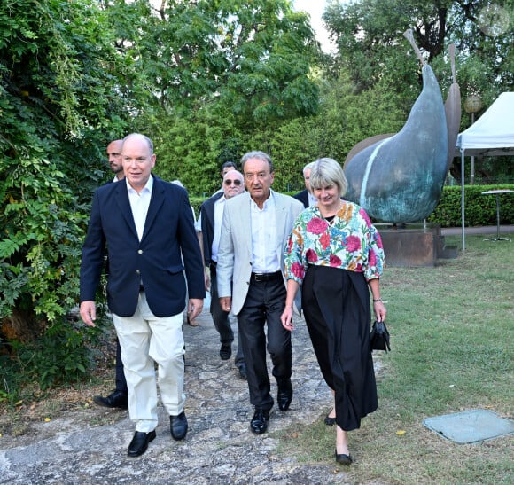 Exclusif - Le prince Albert II de Monaco a visité l'exposition Art-Bre dans le parc des Oliviers à Roquebrune Cap Martin, le 5 septembre 2024.© Bruno Bebert/Bestimage 