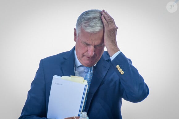 Michel Barnier ( chef de la Task Force pour les relations avec le Royaume Uni ) - Le MEDEF tient sa REF annuelle (Rencontre des Entrepreneurs de France) à l'Hippodrome de Longchamps le 26 août 2020. © Federico Pestellini / Panoramic / Bestimage