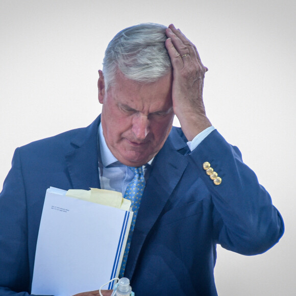 Michel Barnier ( chef de la Task Force pour les relations avec le Royaume Uni ) - Le MEDEF tient sa REF annuelle (Rencontre des Entrepreneurs de France) à l'Hippodrome de Longchamps le 26 août 2020. © Federico Pestellini / Panoramic / Bestimage