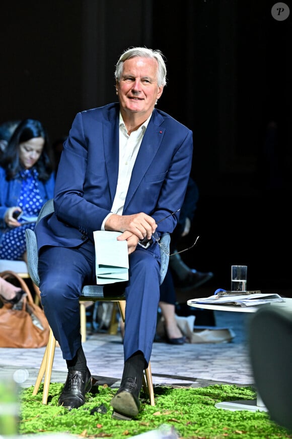 Michel Barnier, l'ancien ministre, et ancien Commissaire Européen, durant l'ouverture du Nice Climate Summit au Palais de la Méditerranée à Nice, le 28 septembre 2023 © Bruno Bebert / Bestimage