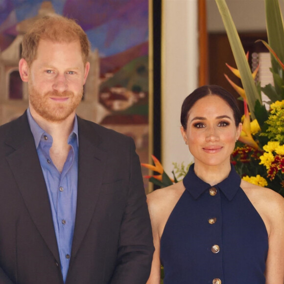 Bogota, COLOMBIE - Le prince Harry, duc de Sussex, Meghan Markle, duchesse de Sussex, lors d'une réunion avec la vice-présidente Francia Marquez et son partenaire Rafael Yerney Pinillo à Bogota, au premier jour de leur visite de quatre jours en Colombie -