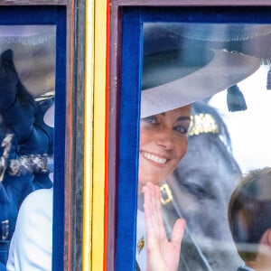 Kate Middleton, princesse de Galles - Les membres de la famille royale britannique lors de la parade Trooping the Color à Londres, Royaume Uni, le 15 juin 2024. © Backgrid USA/Bestimage 