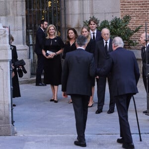 Le roi Juan Carlos - Arrivées de la famille royale d'Espagne aux obsèques de Juan Gomez-Acebo en la cathédrale Castrense à Madrid. Le 8 septembre 2024 