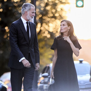 Le neveu de Juan Carlos a par la suite été inhumé au cimetière de San Isidro de Madrid.
Le roi Felipe VI et la reine Letizia - Arrivées de la famille royale d'Espagne aux obsèques de Juan Gomez-Acebo en la cathédrale Castrense à Madrid. Le 8 septembre 2024 