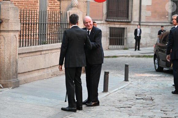 Le roi Juan Carlos d'Espagne - Arrivées de la famille royale d'Espagne aux obsèques de Juan Gomez-Acebo en la cathédrale Castrense à Madrid. Le 8 septembre 2024 