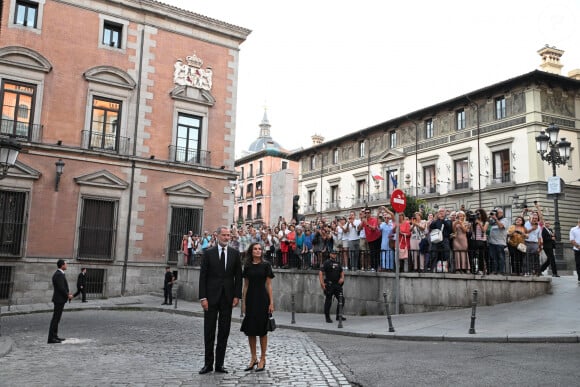 Le roi Felipe VI et la reine Letizia d'Espagne - Arrivées de la famille royale d'Espagne aux obsèques de Juan Gomez-Acebo en la cathédrale Castrense à Madrid. Le 8 septembre 2024 .