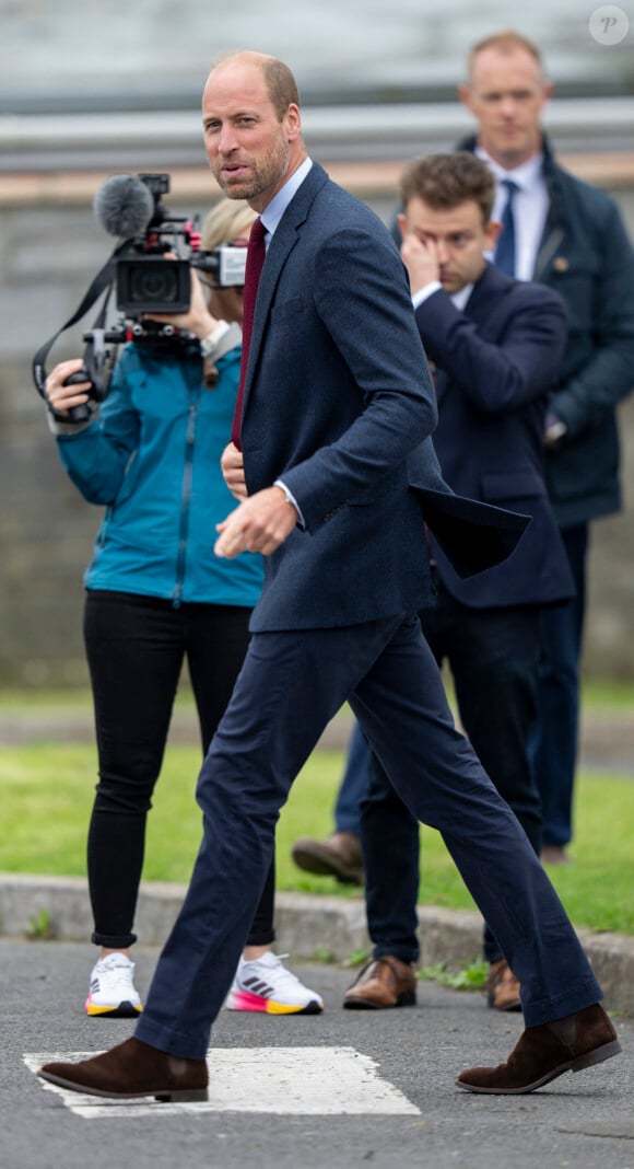 Le Prince William visite une école primaire dans le sud du Pays de Galles afin de rencontrer des élèves ayant pris part au projet 2024 Urdd Eisteddfod le 10 septembre 2024. © GoffPhotos/Bestimage