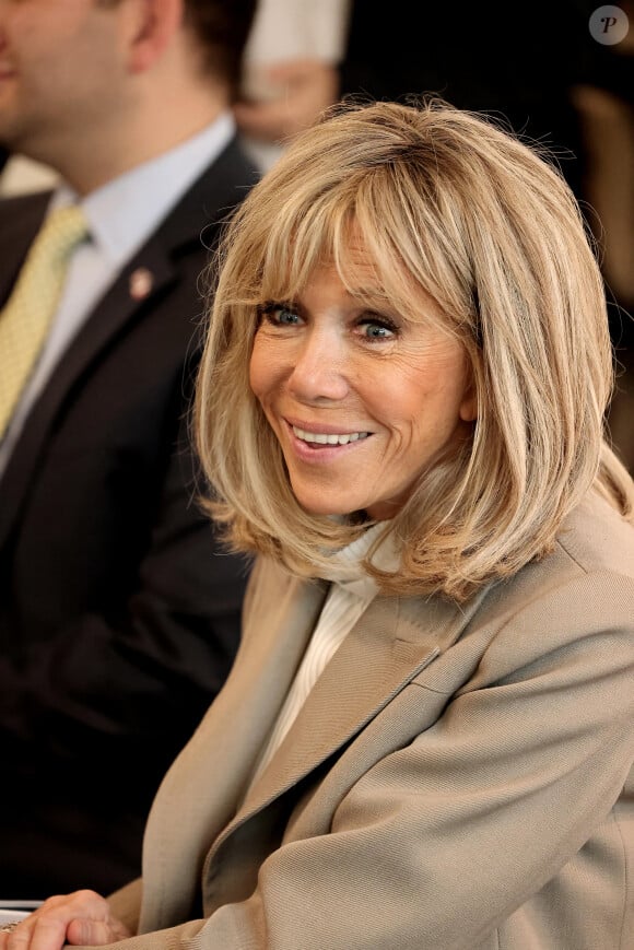 La Première Dame Brigitte Macron a visité le Lycée Français de la Nouvelle-Orléans, à l'occasion de son voyage officiel aux Etats-Unis. Le 2 décembre 2022 © Dominique Jacovides / Bestimage 