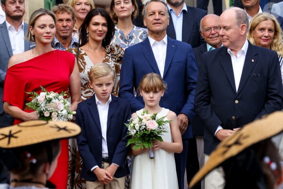 Traditionnel Pique Nique des Monégasques "U Cavagnetu" dans le Parc princesse Antoinette, en présence du prince Albert II de Monaco et de la princesse Charlene accompagnés par leurs enfants le prince Jacques de Monaco, marquis des Baux, et La princesse Gabriella de Monaco, comtesse de Carladès, à Monaco, le 7 septembre 2024. © Claudia Albuquerque/Bestimage 