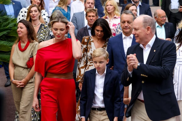 No Tabloïds - Traditionnel Pique Nique des Monégasques "U Cavagnetu" dans le Parc princesse Antoinette, en présence du prince Albert II de Monaco et de la princesse Charlene accompagnés par leurs enfants le prince Jacques de Monaco, marquis des Baux, et La princesse de Monaco, comtesse de Carladès, à Monaco, le 7 septembre 2024. © Claudia Albuquerque/Bestimage 