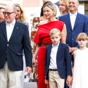 Traditionnel Pique Nique des Monégasques "U Cavagnetu" dans le Parc princesse Antoinette, en présence du prince Albert II de Monaco et de la princesse Charlene accompagnés par leurs enfants le prince Jacques de Monaco, marquis des Baux, et La princesse Gabriella de Monaco, comtesse de Carladès, à Monaco, le 7 septembre 2024. © Claudia Albuquerque/Bestimage 