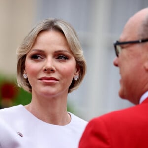 Albert II de Monaco, Prince de Monaco et la Princesse Charlène de Monaco - Emmanuel Macron, Président de la République Française, et la Première dame Brigitte Macron, accueillent les chefs d'Etat et de gouvernement présents à Paris pour la cérémonie d'ouverture des Jeux Olympiques de Paris 2024 (JO).© Dominique Jacovides - Pierre Perusseau / Bestimage