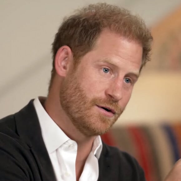 Le prince Harry, duc de Sussex et Meghan Markle, duchesse de Sussex, lors d'une interview pour l'émission CBS News Sunday Morning, diffusée le 4 août 2024. © JLPPA / Bestimage