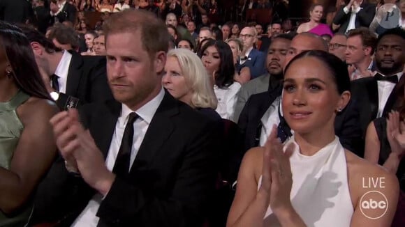 Le prince Harry, duc de Sussex et Meghan Markle, duchesse de Sussex, lors de la cérémonie des "ESPY Awards 2024" à Los Angeles, le 11 juillet 2024.