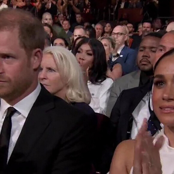 Le prince Harry, duc de Sussex et Meghan Markle, duchesse de Sussex, lors de la cérémonie des "ESPY Awards 2024" à Los Angeles, le 11 juillet 2024.