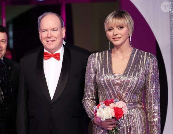 Le prince Albert II de Monaco et la princesse Charlene - Bal de la Rose "Disco" 2024 au profit de la Fondation Princesse Grace dans la Salle des Étoiles du Sporting Monte-Carlo à Monaco