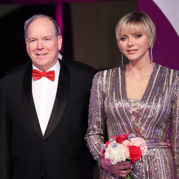 Le prince Albert II de Monaco et la princesse Charlene - Bal de la Rose "Disco" 2024 au profit de la Fondation Princesse Grace dans la Salle des Étoiles du Sporting Monte-Carlo à Monaco