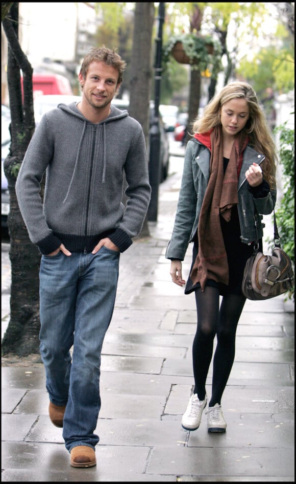 Exclusif - Le pilote de F1 Jenson Button et son ex-petite-amie Florence Brudenell-Bruce dans l'Ouest de Londres.