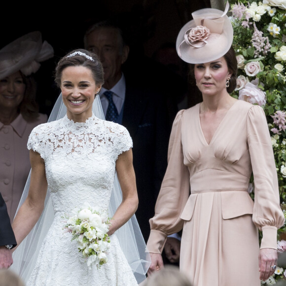 Pippa Middleton et sa soeur Catherine (Kate) Middleton, duchesse de Cambridge - Mariage de P. Middleton et J. Matthew, en l'église St Mark Englefield, Berkshire, Royaume Uni, le 20 mai 2017. 