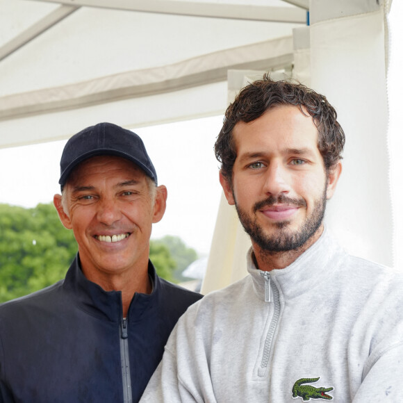 Exclusif - Paul Belmondo, son fils Victor Belmondo - Jour 3 - Les célébrités lors du marathon Karting Jules Bianchi au circuit Paul Ricard au Castellet le 8 septembre 2024.  © Anne-Sophie Guebey via Bestimage 