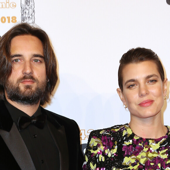 Charlotte Casiraghi et Dimitri Rassam - Photocall lors de la 43ème cérémonie des Cesar à la salle Pleyel à Paris, le 2 mars 2018. © Dominique Jacovides - Olivier Borde / Bestimage 