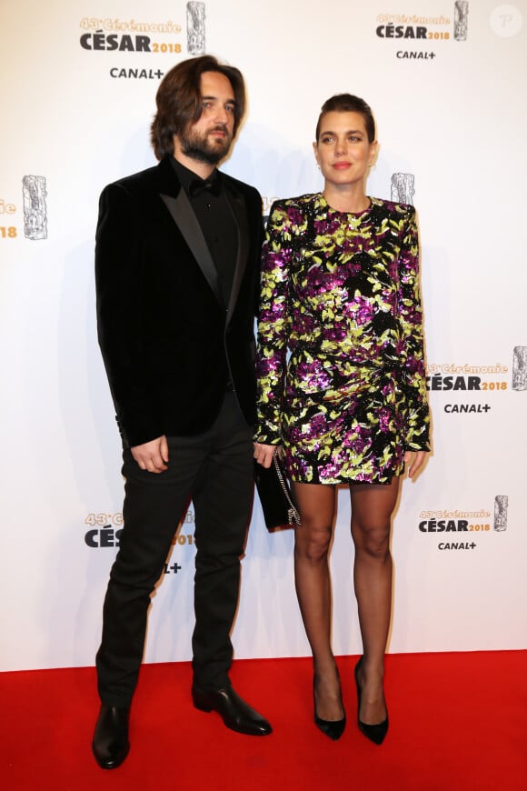 Ils avaient officialisé leur histoire d'amour en mars 2018 sur le tapis rouge des César
Charlotte Casiraghi et Dimitri Rassam - Photocall lors de la 43ème cérémonie des Cesar à la salle Pleyel à Paris, le 2 mars 2018. © Dominique Jacovides - Olivier Borde / Bestimage 