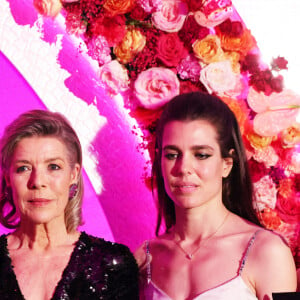 Le prince Albert II de Monaco, la princesse Caroline de Hanovre, Charlotte Casiraghi, la princesse Alexandra de Hanovre et son compagnon Ben-Sylvester Strautmann - Bal de la Rose "Disco" 2024 au profit de la Fondation Princesse Grace dans la Salle des Étoiles du