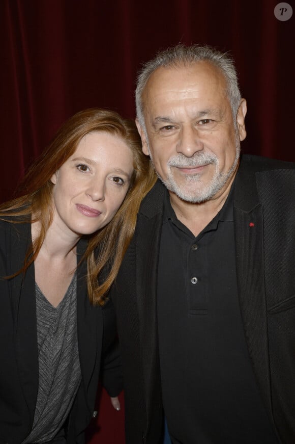 Francis Perrin et sa femme Gersende - 27eme rencontres du theatre prive, presentation de la 2eme partie de la saison 2013-2014 au theatre de Paris, a Paris, le 9 janvier 2014.