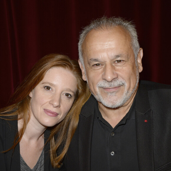 Francis Perrin et sa femme Gersende - 27eme rencontres du theatre prive, presentation de la 2eme partie de la saison 2013-2014 au theatre de Paris, a Paris, le 9 janvier 2014.