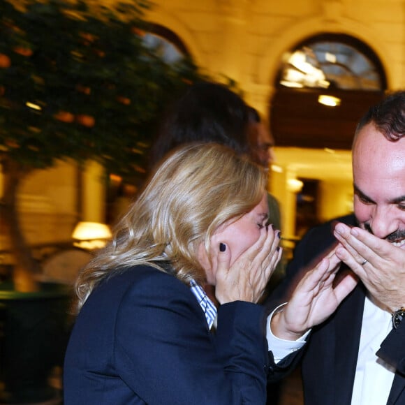 Exclusif - Anne Marivin et François-Xavier Demaison à l'exposition "Douceur animale" de Michel Bassompierre à l'InterContinental Paris - Le Grand le 17 septembre 2024. © Rachid Bellak / Bestimage 