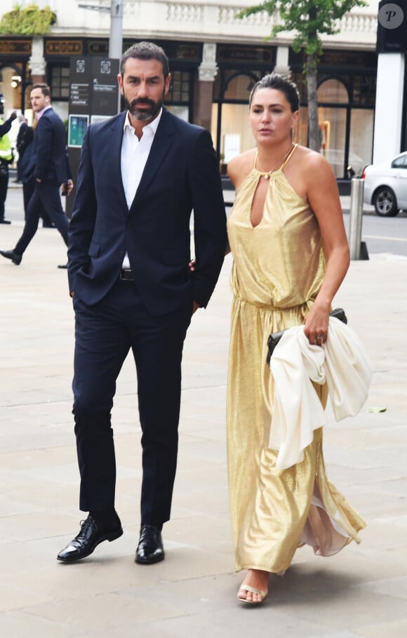 Robert Pires et Jessica Lemarie - sortie de la première de la série Riviera saison 2 à Londres le 7 mai 2019.