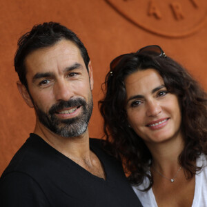 Robert Pires et Jessica Lemarie - People au village lors des Internationaux de France de Tennis de Roland Garros, Jour 5, à Paris le 31 mai 2018. © Cyril Moreau - Dominique Jacovides / Bestimage