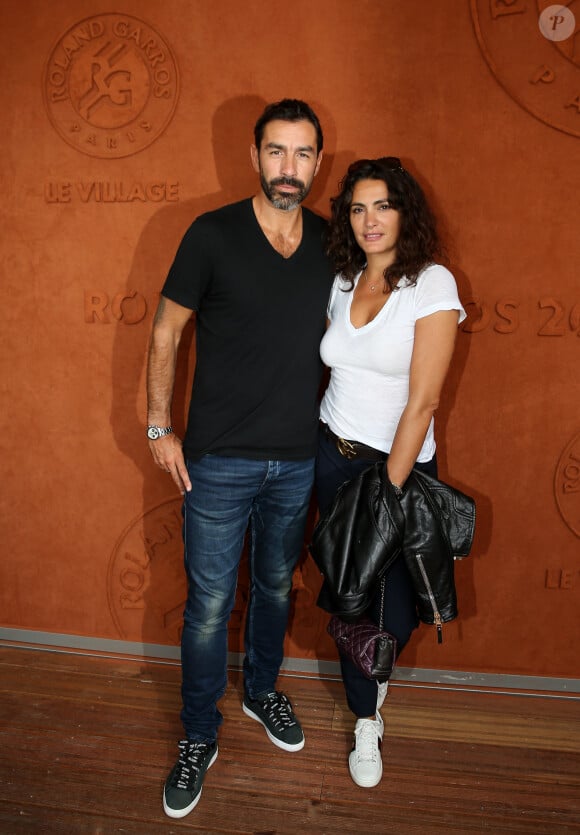 Robert Pires et Jessica Lemarie - village lors des Internationaux de France de Tennis de Roland Garros, Jour 5, à Paris le 31 mai 2018. © Cyril Moreau - Dominique Jacovides / Bestimage