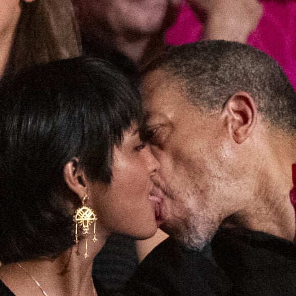 JoeyStarr et sa nouvelle compagne Pauline Latchoumanin au "concerto pour la paix" de Omar Harfouch au théâtre des Champs-Elysées © Peruseau / Tribeca / Bestimage