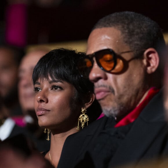 JoeyStarr et sa nouvelle compagne Pauline Latchoumanin au "concerto pour la paix" de Omar Harfouch au théâtre des Champs-Elysées le 18 septembre 2024. © Peruseau / Tribeca / Bestimage.