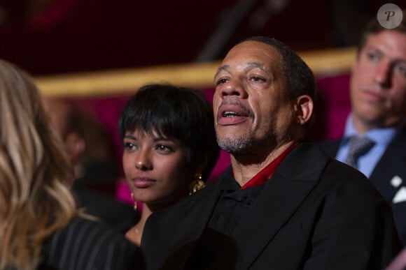 JoeyStarr et sa nouvelle compagne Pauline Latchoumanin - Personnalités au "concerto pour la paix" de Omar Harfouch au théâtre des Champs-Elysées à Paris le 18 septembre 2024. © Perusseau / Tribeca / Bestimage 