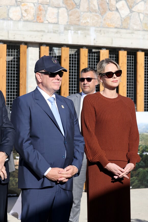 Le prince Albert de Monaco, La princesse Charlène de Monaco lors de l'inauguration du nouveau refuge de la SPA de Monaco à Peille le 16 septembre 2024. © Claudia Albuquerque / Bestimage 