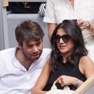 Agathe Lambret et Benjamin Duhamel - Célébrités dans les tribunes de la finale Dames des Internationaux de Tennis de Roland Garros à Paris le 8 juin 2024. © Jacovides-Moreau/Bestimage