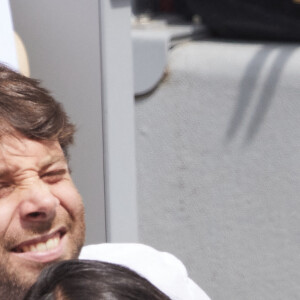 Agathe Lambret et Benjamin Duhamel - Célébrités dans les tribunes de la finale Dames des Internationaux de Tennis de Roland Garros à Paris le 8 juin 2024. © Jacovides-Moreau/Bestimage