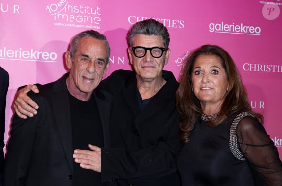 Thierry Ardisson, Marc Lavoine et Fati Rosenberg lors de la soirée de gala "Heroes for Imagine" qui a permis de récolter dix millions d'euros au profit de la recherche contre les maladies génétiques à Paris le 23 septembre 2024. © Dominique Jacovides / Bestimage 