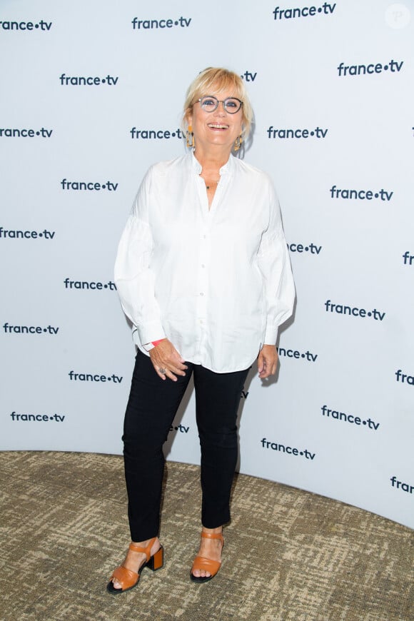 Catherine Matausch lors du photocall dans le cadre de la conférence de presse de France Télévisions au Pavillon Gabriel à Paris, France, le 24 août 2021. © Pierre Perusseau/Bestimage 