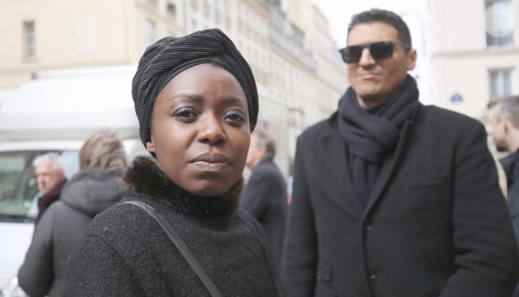 Claudia Mongumu et Ryad Baxx - Sorties des obsèques de Marion Game en l'église Saint Roch à Paris, France, le 31 mars 2023. © Jonathan Rebboah/Panoramic/Bestimage