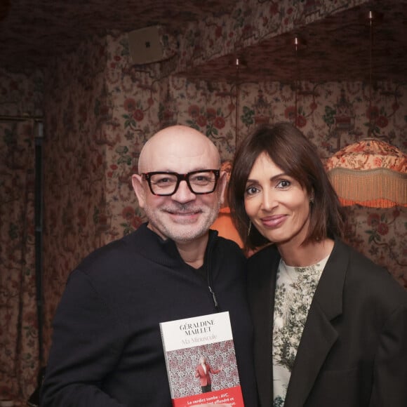 Exclusif - Fred Hermel, Géraldine Maillet - Séance de dédicace du nouveau livre de Géraldine Maillet "Ma Minuscule" qui raconte la découverte de la maladie d'Alzheimer de sa grand-mère maternelle, pour ses amis, (avant la sortie en librairie le 25 septembre) au Marta (le bar du Fouquet's) à Paris le 24 septembre 2024. © Jack Tribeca / Bestimage 