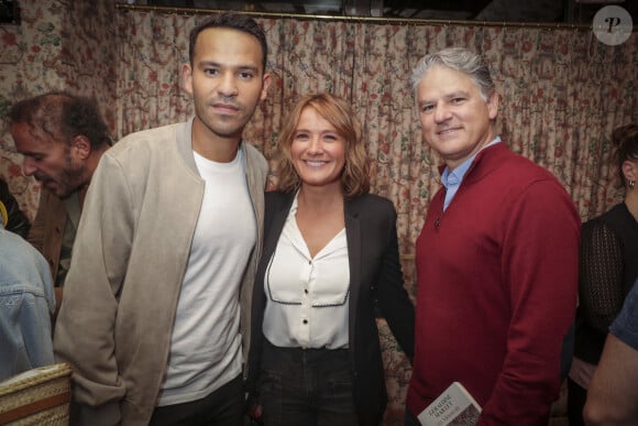 Exclusif - Mohamed Bouhafsi, Pascale de la Tour du Pin, Jacques Cardoze - Séance de dédicace du nouveau livre de Géraldine Maillet "Ma Minuscule" qui raconte la découverte de la maladie d'Alzheimer de sa grand-mère maternelle, pour ses amis, (avant la sortie en librairie le 25 septembre) au Marta (le bar du Fouquet's) à Paris le 24 septembre 2024. © Jack Tribeca / Bestimage 