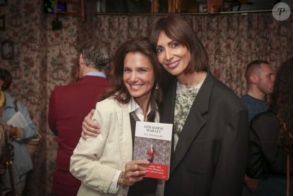 Exclusif - Ursula Freiss (ex-femme de Stéphane Freiss), Géraldine Maillet - Séance de dédicace du nouveau livre de Géraldine Maillet "Ma Minuscule" qui raconte la découverte de la maladie d'Alzheimer de sa grand-mère maternelle, pour ses amis, (avant la sortie en librairie le 25 septembre) au Marta (le bar du Fouquet's) à Paris le 24 septembre 2024. © Jack Tribeca / Bestimage 